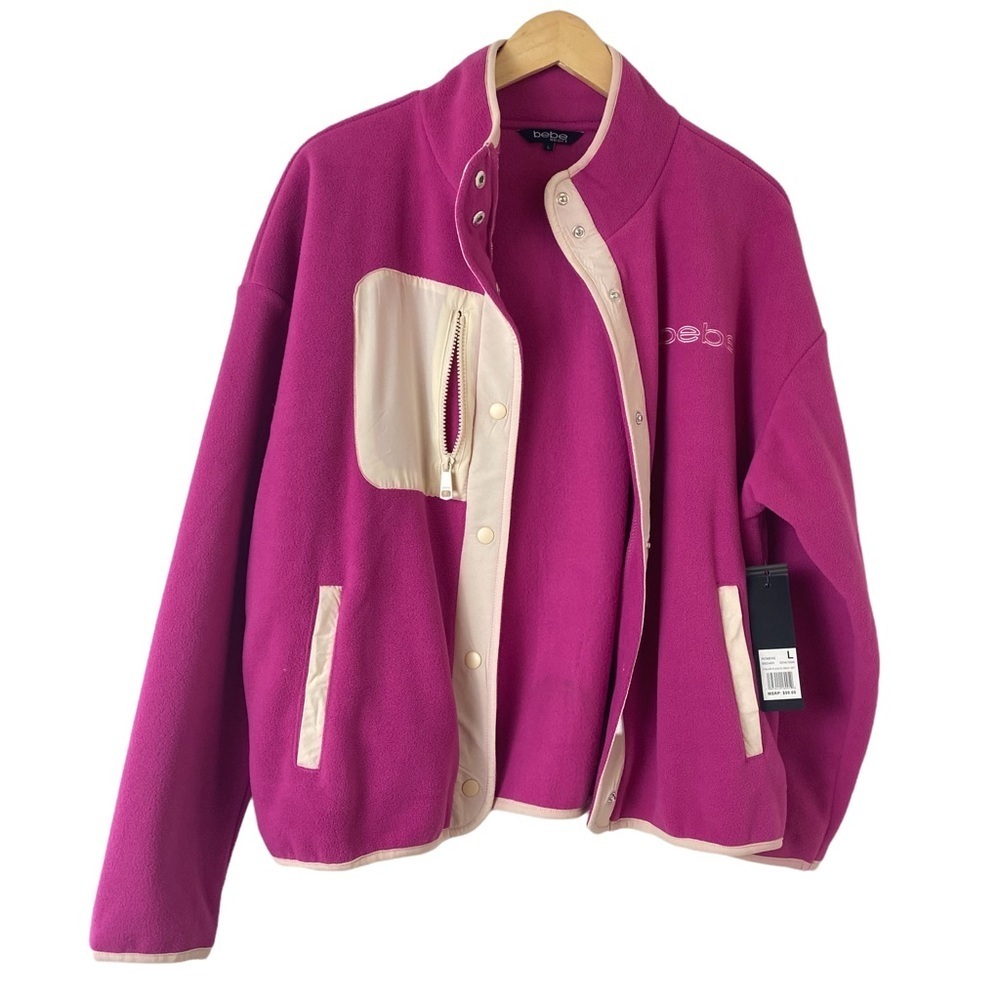 BeBe Sport Jacket  Cream Festival Fuschia  Sz  L